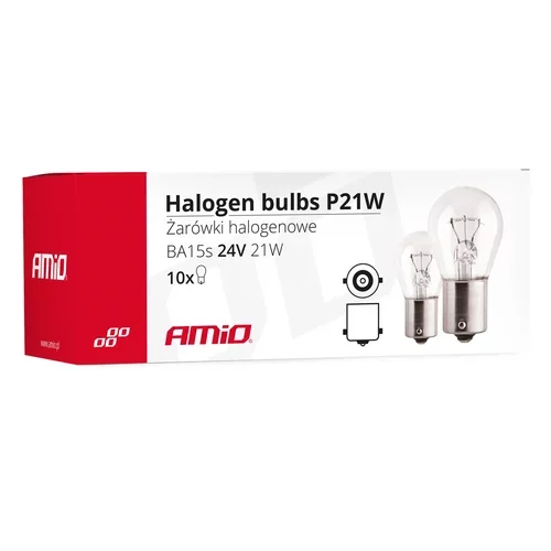 Halogénové žiarovky P21W BA15s 24V 10ks /AMiO/ - obr. 2