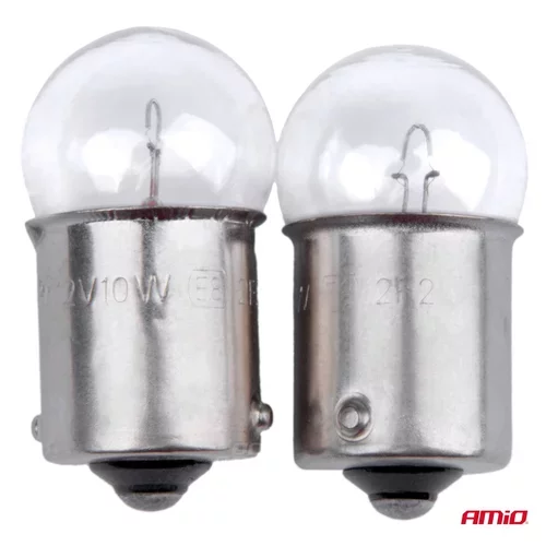 Halogénové žiarovky R10W BA15s 12V 2ks blister /AMiO/ - obr. 2