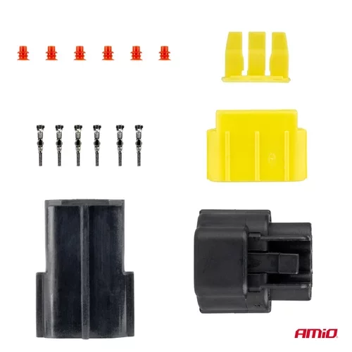 Sada elektrických konektorov vodotesných 3 PIN 2,2 mm AMiO-04347 - obr. 2