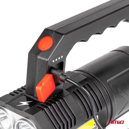 LED pracovná baterka 4LED + COB 1200mAh - 03273 /AMiO/ - obr. 1
