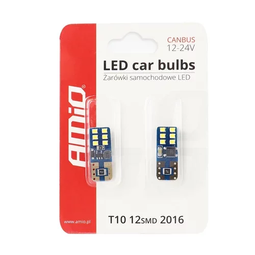LED žiarovky CANBUS 12SMD UltraBright 2016 T10e (W5W) White 12V/24V /AMiO/ - obr. 4