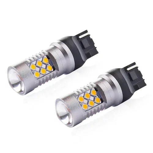 LED žiarovky CANBUS 3030 24SMD T20 7440 WY21W Oranžová 12V/24V /AMiO/ - obr. 5
