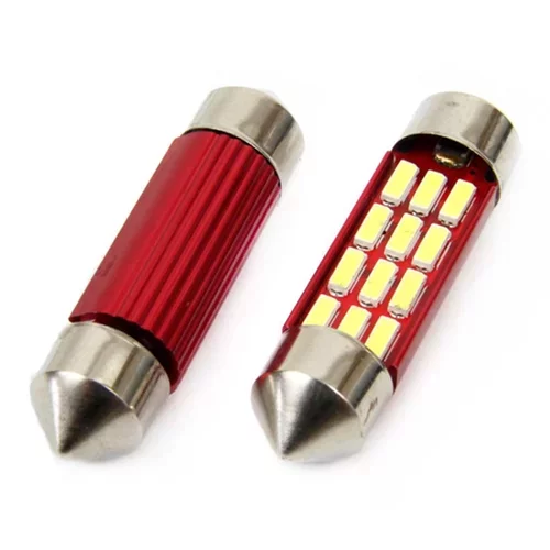 LED žiarovky CANBUS 4014 12SMD Festoon C5W C10W C3W 36mm White 12V/24V /AMiO/ - obr. 1