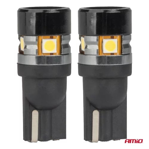 LED žiarovky CANBUS T10 W5W 5SMD 3030 White 12V 24V AMiO-04239 - obr. 1