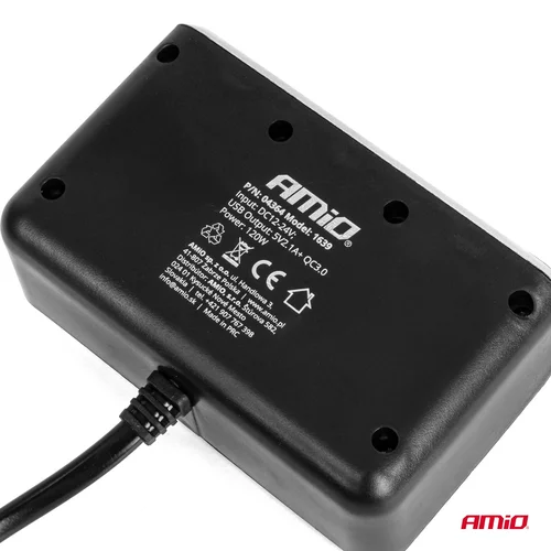 Predlžovacia zásuvka 2x USB0A QC3.0 12/24V 120W 80cm AMiO-04364 - obr. 4