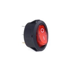 Prepínač kolískový okrúhly s červeným podsvietením 12/230V - BU01 AMIO