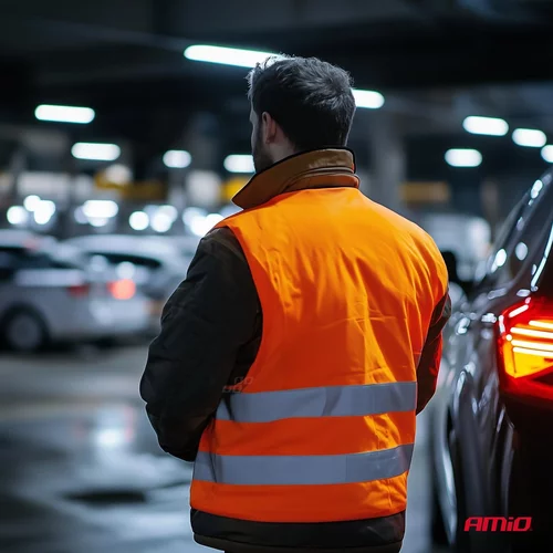 Reflexná vesta XXL oranžová s certifikátom AMiO-03985 - obr. 1