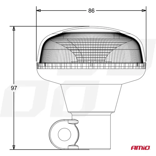 Výstražný maják W21p na tyč R65 R10 18LED 12/24V IP56 /AMiO/ - obr. 5