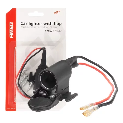 Zásuvka autozapaľovača s klapkou 12V 24V AMiO-04128