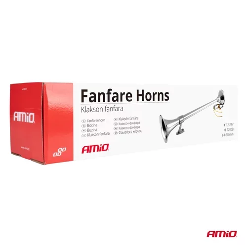 Klaksón fanfára chróm 640 mm 12V 24V AMiO-04076 - obr. 4