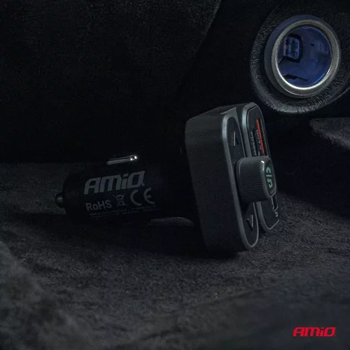 FM transmitter 2×USB-A 1×USB 12V 24V AMiO-04649 - obr. 2