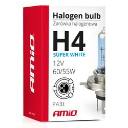 Halogénová žiarovka H4 12V 60/55W UV filter (E4) Super White AMIO - obr. 3