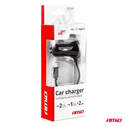 Nabíjačka do auta 12/24V Micro C + 2x USB 2.4A PCH PRO-3 /AMiO/ - obr. 6