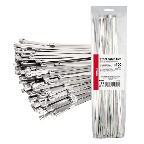 Nerezové sťahovacie pásky 4,6x400mm 100 ks AMiO-04325
