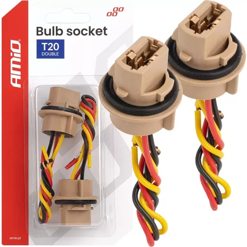 Objímka žiarovky T20 LED 12V W21/5W WY21/5W W3x16q 7443 2 ks AMiO-04834