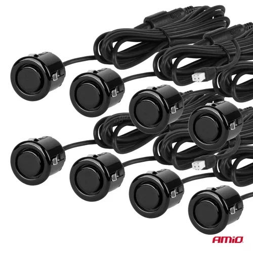 Parkovací asistent so zvukovým signalizátorom/bzučiak 8 senzorové čierne GOLD 18mm /AMiO/ - obr. 2