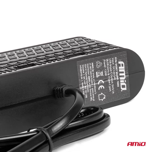 Predlžovacia zásuvka 2x USB-A 1x USB-C 12/24V 120W 80cm AMiO-04367 - obr. 4
