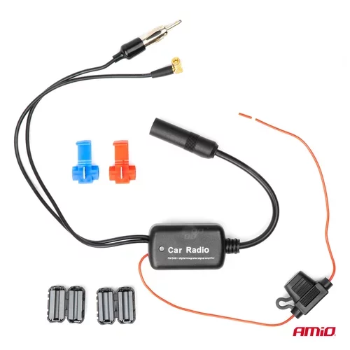 Anténny zosilňovač signálu 12V DAB FM AMiO-04134 - obr. 1