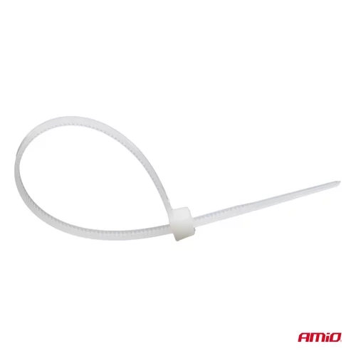Sťahovacie pásky biele 2,5 x 100mm 100ks AMiO-04305 - obr. 1