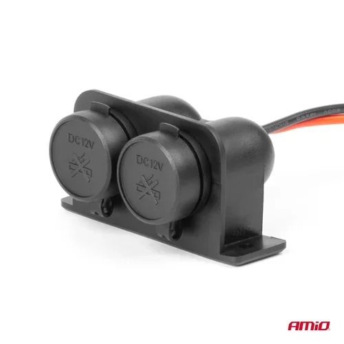 Dvojitá hermetická zásuvka zapaľovača 12/24V AMiO-04130 - obr. 3