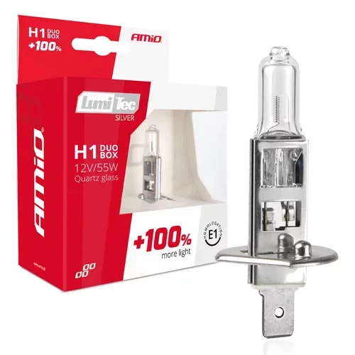 Halogénová žiarovka blister (2ks) H1 12V 55W sada LumiTec SILVER +100% /AMiO/