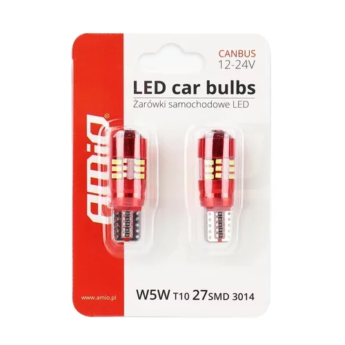 LED žiarovky CANBUS 27SMD 3014 T10e (W5W) White 12V/24V /AMiO/ - obr. 4