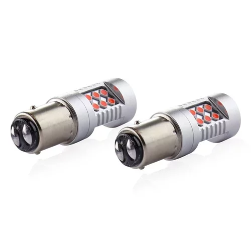 LED žiarovky CANBUS 3030 24SMD 1157 BAY15D PR21/5W Red 12V/24V /AMiO/ - obr. 2