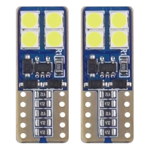 LED žiarovky CANBUS 8SMD 2835 T10e (W5W) White 12V/24V AMIO