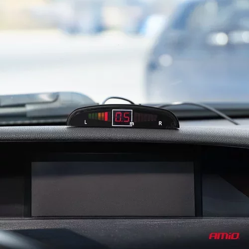 Parkovací asistent LED 4-senzorové čierne TRUCK 19mm /AMiO/ - obr. 1