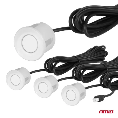 Parkovací asistent LED-GRAF 3D 4-senzorové bielé /AMiO/ - obr. 3