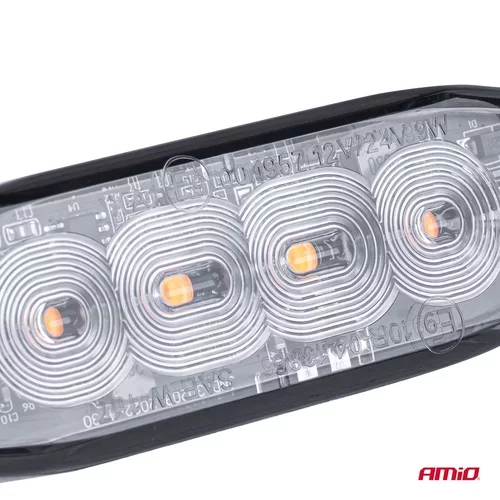 Výstražné osvetlenie oranžové 4x3W LED R65 R10 12/24V IP67 AMIO-02298 - obr. 1