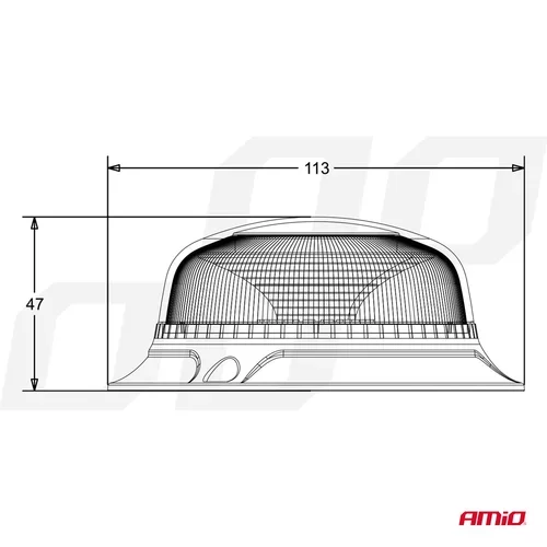 Výstražný maják W213bl 3 skrutky R65 R10 18LED 12/24V IP56 /AMiO/ - obr. 6