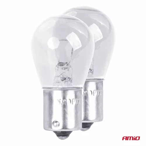 Halogénové žiarovky P21W BA15s 12V 2ks blister /AMiO/ - obr. 1