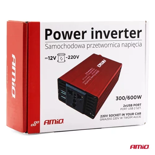 Menič napätia 12V/220V 300W/600W 2xUSB PI03 /AMiO/ - obr. 8