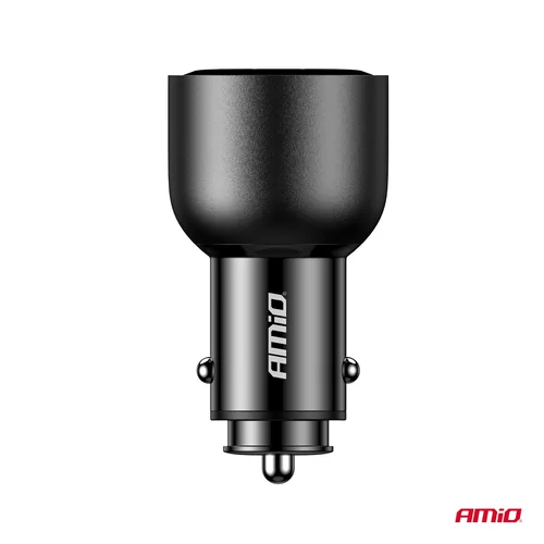 Nabíjačka do auta 2x USB C port + USB A port 12/24V 95W AMiO-04372 - obr. 4