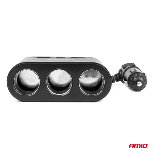 Predlžovacia zásuvka 2x USB-A 1x USB-C 12/24V 120W 70cm AMiO-04361 - obr. 2
