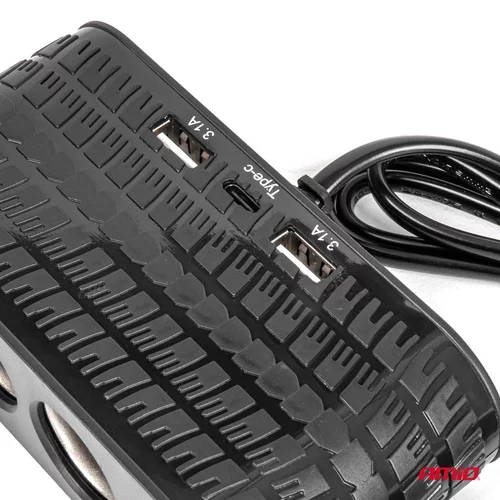Predlžovacia zásuvka 2x USB-A 1x USB-C 12/24V 120W 80cm AMiO-04367 - obr. 3