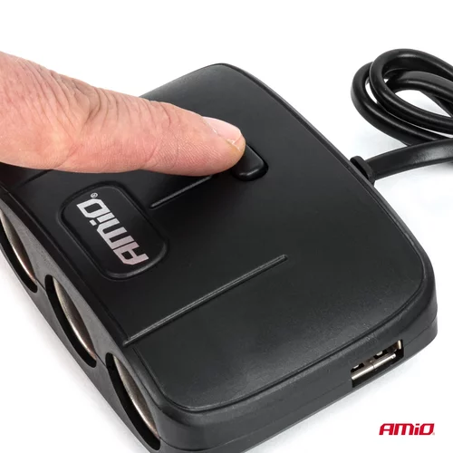 Predlžovacia zásuvka 2x USB-A ON/OFF 12/24V 100W 70cm AMiO-04362 - obr. 6