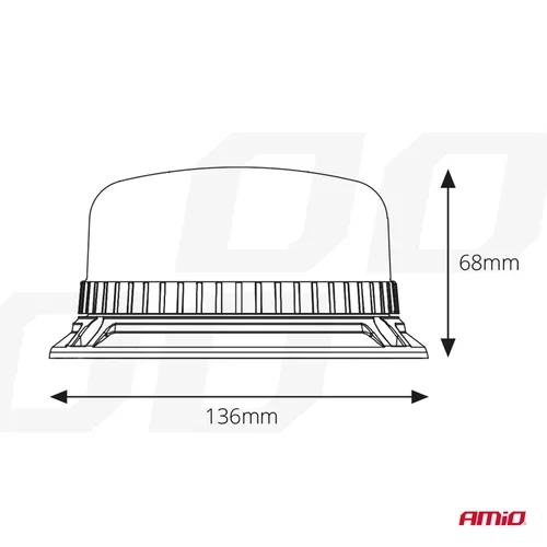 Výstražný maják pevný W03B na 3 skrutky R65 R10 36LED 12 / 24V IP56 /AMiO/ - obr. 5