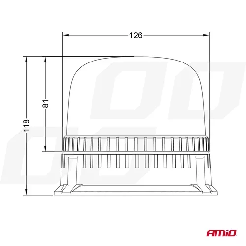 LED výstražný maják W25b 12/24V IP66 AMiO-03341 - obr. 5