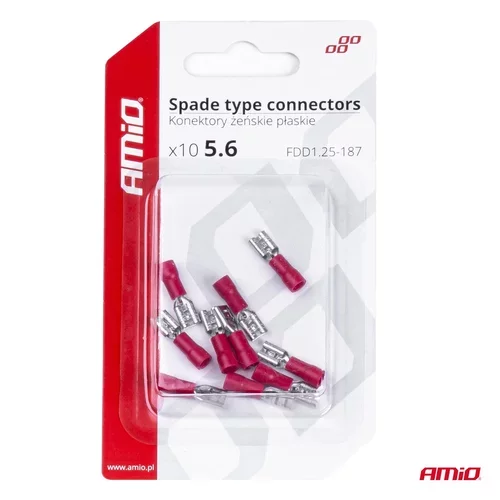 Elektrické konektory – samica (násuvka) 5.6mm 0.5-1.5mm2 10A 10 ks /AMiO/ - obr. 3