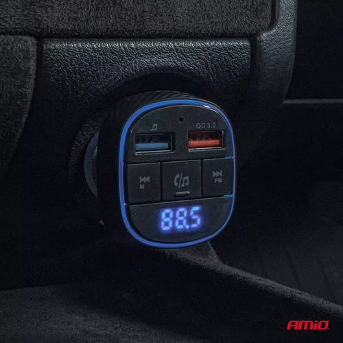 FM transmitter 2×USB-A 12/24V AMiO-04648 - obr. 1