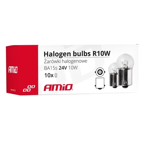 Halogénové žiarovky R10W BA15s 24V 10ks /AMiO/ - obr. 2