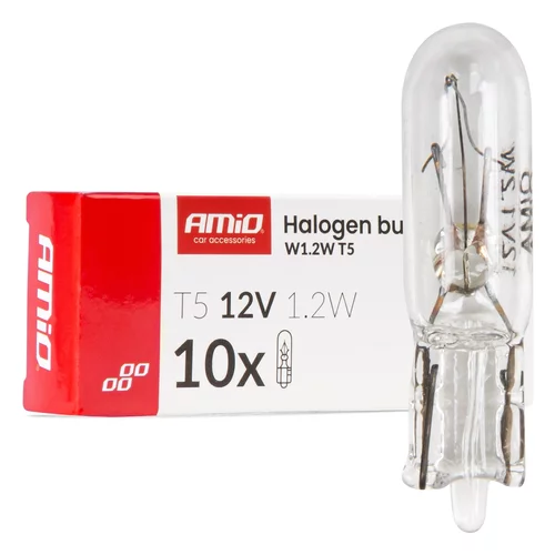 Halogénové žiarovky T5 12V 1.2W W2x4.6d white 10 ks AMiO-04412
