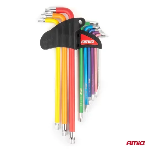 Imbusové TORX kľúče z S2 ocele 9ks AMiO-04301 - obr. 2