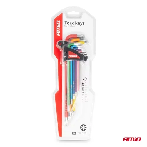 Imbusové TORX kľúče z S2 ocele 9ks AMiO-04301 - obr. 3