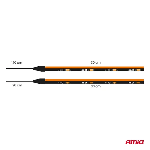 LED pásiky COB do auta - bočné jantárová 2x30cm 12V AMiO-04574 - obr. 7