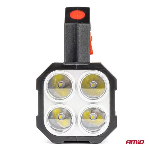 LED pracovná baterka 4LED + COB 1200mAh - 03273 /AMiO/ - obr. 4