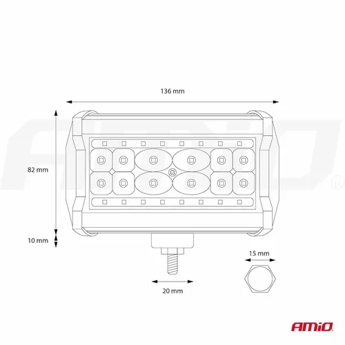 Pracovné LED svetlo AWL09 28 LED FLOOD 9-36V /AMiO/ - obr. 11