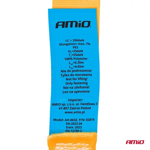 Upínací popruh s račňou 500kg 25mm 5m BELT-07 /AMiO/ - obr. 6